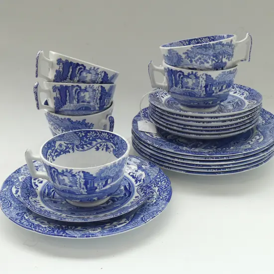 6 SPODES 'ITALIAN' TRIOS + EXTRA PLATE & SAUCER