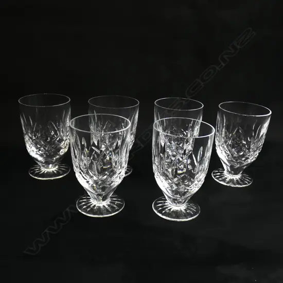 6 WATERFORD LISMORE STEMMED TUMBLERS H.100mm
