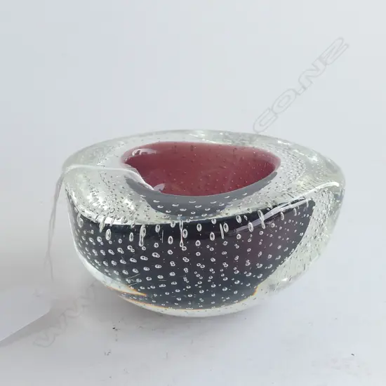MURANO GLASS TRI-FORM DISH THICK SOMMERSO WALL Dia.100mm