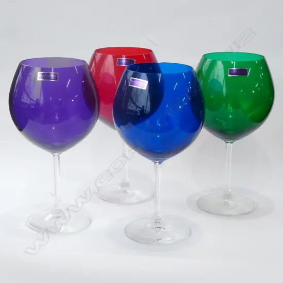 4 MARQUIS BY WATERFORD COLOURED WINE GLASSES H.220mm