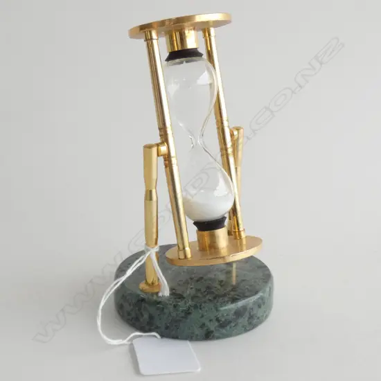 BRASS & MARBLE SAND TIMER  H135MM