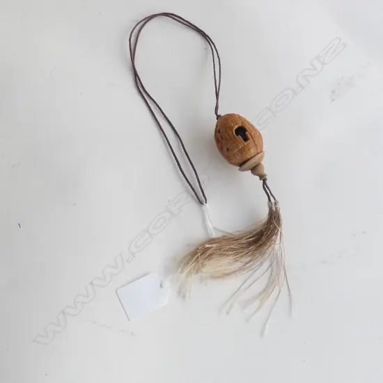 CHINESE CARVED FIGURAL WALNUT NECKLACE