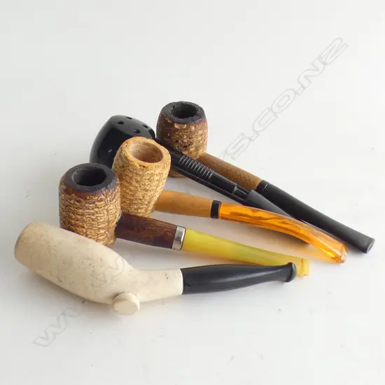 5 VINTAGE SMOKING PIPES, ONE MEERSCHAUM 