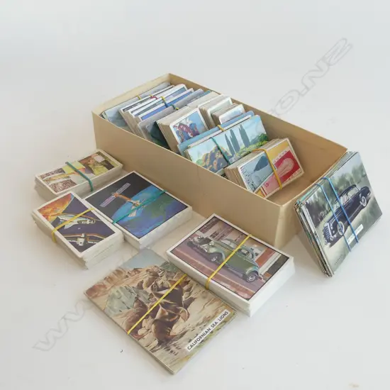 SMALL BOX OF CIGARETTE AND SANITARIUM COLLECTORS’ CARDS.
