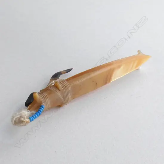 OLD SOLOMON ISLANDS FISH HOOK MOP & HORN BARB L.75mm