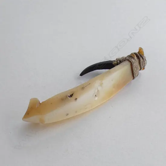 OLD SOLOMON ISLANDS FISH HOOK MOP & HORN BARB L.63mm