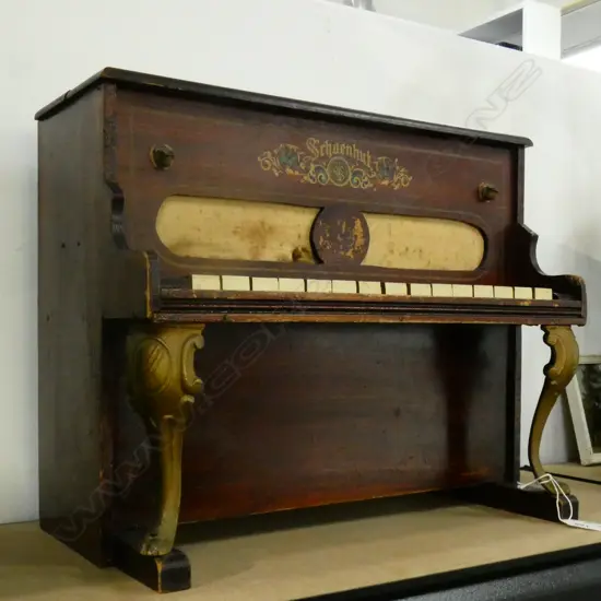 SMALL FAUX PIANO (15 KEYS) WITH ASSOICIATED ??? 350X420X230MM 