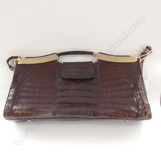 LG VINTAGE CROCODILE (?) LEATHER BAG - MADE IN SPAIN