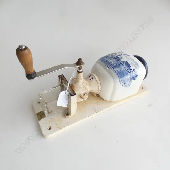 VINTAGE CROSSER WEST GERMAN BLUE & WHITE WALL COFFEE GRINDER H 320MM