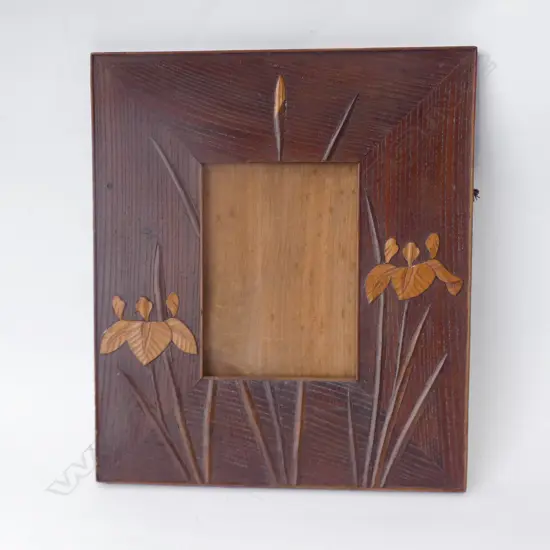 IRIS FLOWER INLAID WOODEN FRAME 255 X 295MM