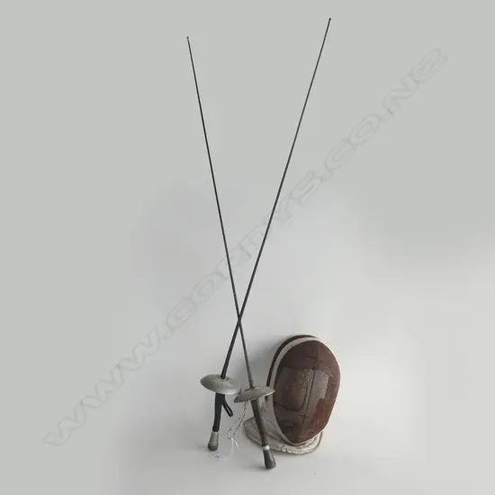 FENCING MASK & 2 SWORDS