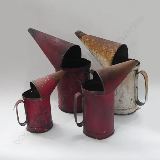 4 VINTAGE OIL CANS H.330mm