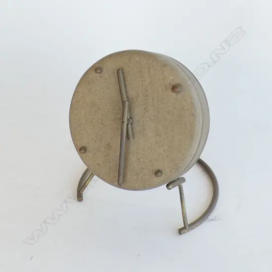 (B) SLATE CLOCK WITH BRASS HANDS & STAND (handmade by jeweller Kim Brice one only needs battery) (FAULTED) 