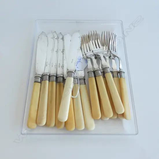 IVORY AND E.P 16 PIECE ENGLISH FISH CUTLERY SET
