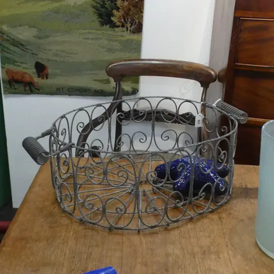 FRENCH STYLE WIRE METAL BASKET 430x330mm