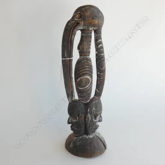 PAPUA NEW GUINEA SEPIK RIVER CARVED HORNBILL H 370 MM