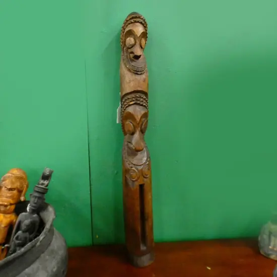 CARVED WOODEN TRIBAL TOTEM H.510mm