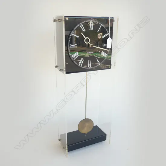 TALL PERSPEX PENDULUM  BATTERY CLOCK H 520MM
