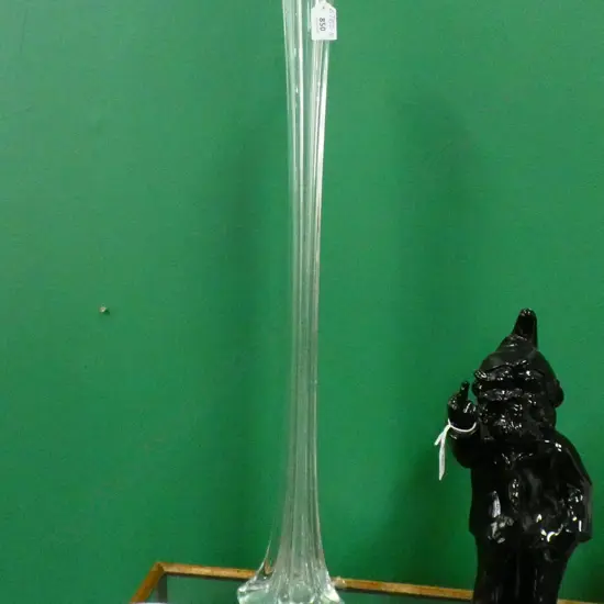 TALL EDWARDIAN GLASS SPECIMAN VASE SQUARE TAPERED H.700mm
