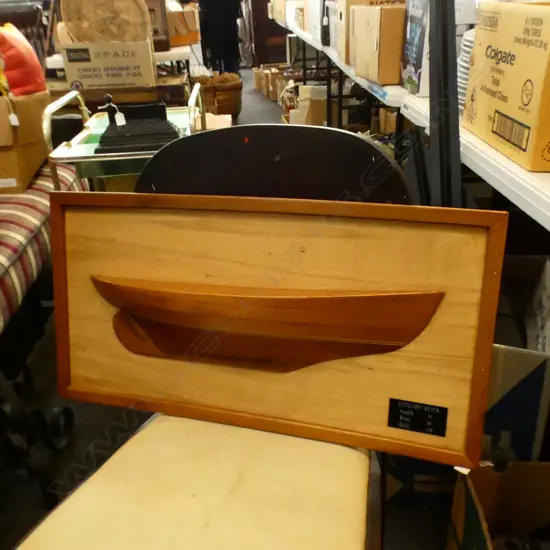 WOODEN HALF HULL MODEL 'AUXILIARY KETCH' 315x615mm