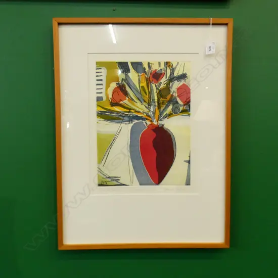 LTD ED PRINT 3/30 'FLOWERS FOR RODNEY' PRINT BY MERTHYR RUXTON  340 X 240MM