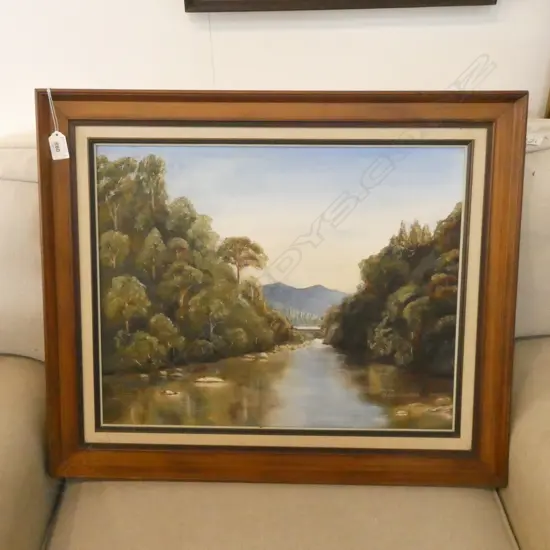 GWEN WORTHINGTON BUSH OIL 'TAIRUA STREAM' 390x490mm