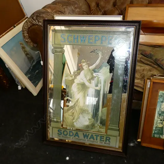 MIRROR; 'SCHWEPPES SODA WATER' 730x490mm