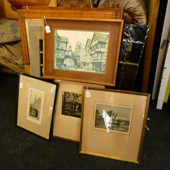 4 ARTWORKS; GEORGE CHANCE PHOTO OTAGO BOYS HIGH 160x210mm, 3 OTHER