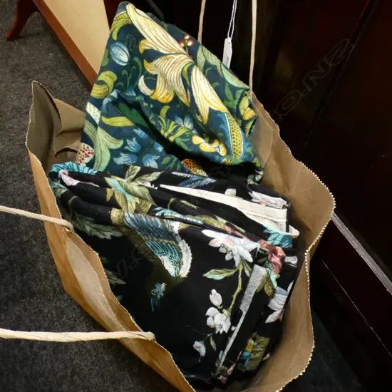 QUALITY SWEDISH CURTAIN FABRICS; 1 COMP SET &  SET WITH HANG TAGS C 1980'S - AS NEW