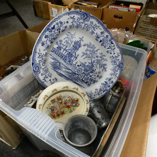 LOT ASST VICT PLATTER R/DOULTON BUNYKINS/PEWTER ETC