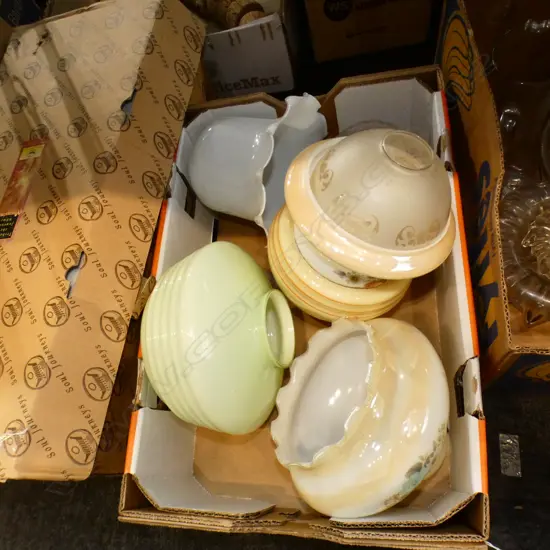 BOX LOT VINTAGE LIGHT SHADES