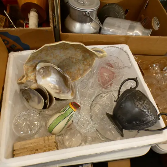 BOX LOT ASST. CRYSTAL ETC