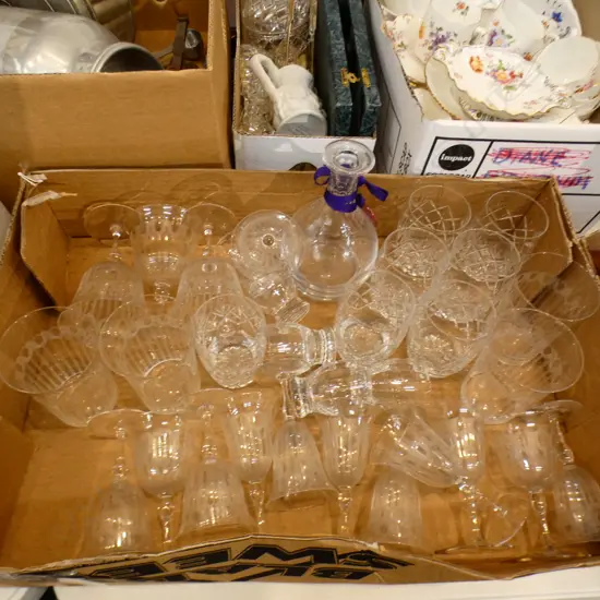 BOX LOT ASST. CRYSTAL GLASSES
