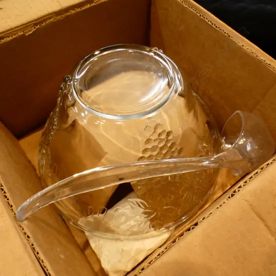 30 PC GLASS PUNCH BOWL SET - IN ORIGINAL BOX 