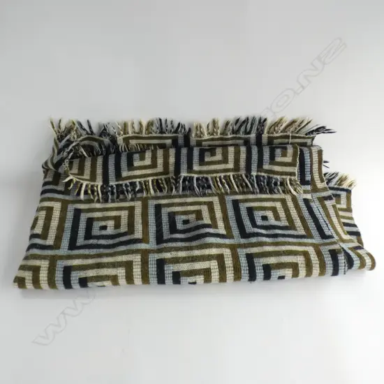MANATUNGA NZ PURE WOOL BLANKET - GEOMETRIC PATTERN 