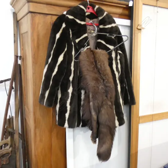 FAUX FUR JACKET 3/4 LENGTH & FUR STOLE