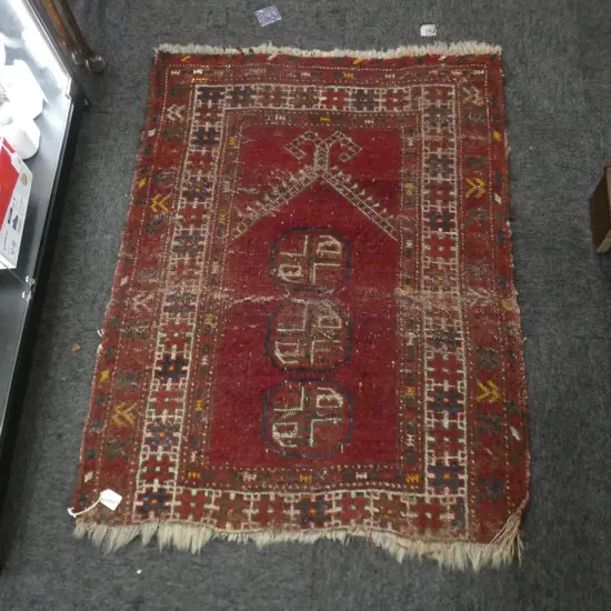 HAND KNOTTED ALL WOOL RUG 1000x770mm