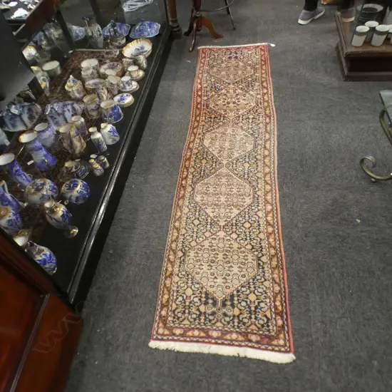 HAND KNOTTED WOOL PILE RUNNER 2400x560mm