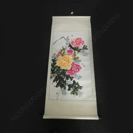CHINESE FLORAL SCROLL 1430x590mm