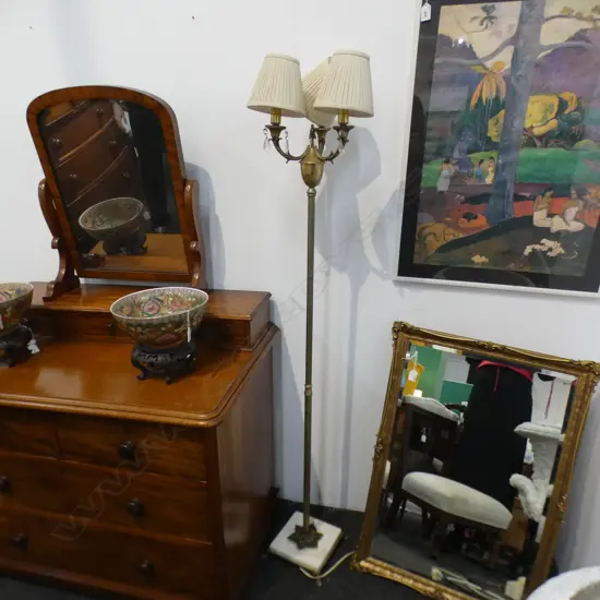 VINTAGE STYLE 3 LIGHT STANDARD LAMP H.