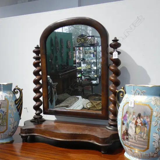 VICTORIAN BARLEY TWIST CHEVAL MIRROR H.700mm