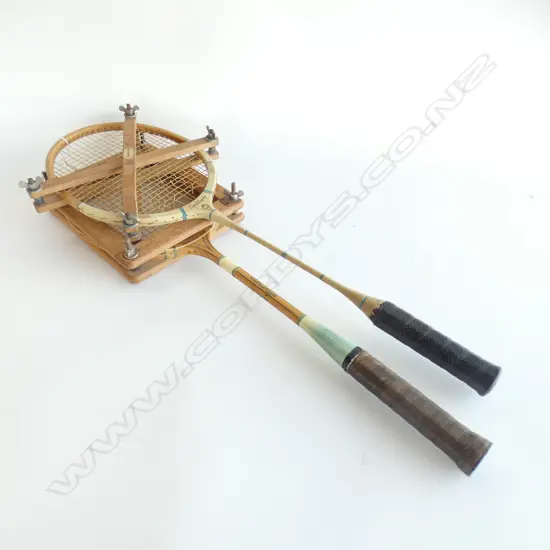 2 VINTAGE BADMINTON RACQUETS SLAZENGER & SPORTSPLAY 