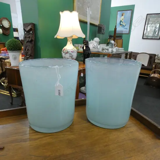PR LARGE GREEN GLASS VASES H.220mm