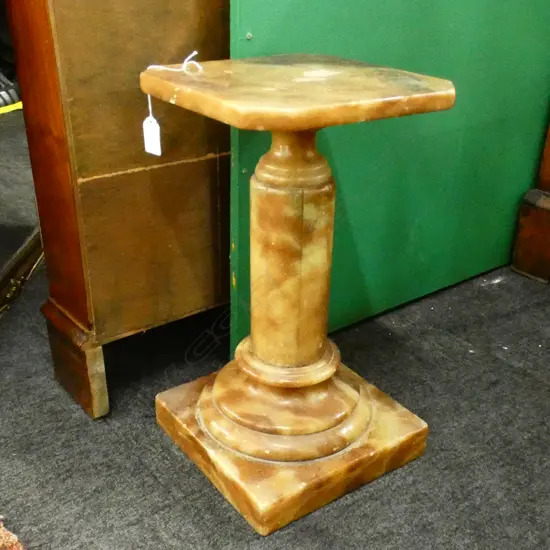 SM ITALIAN ALABASTER COLUMN / POT STAND H 400MM