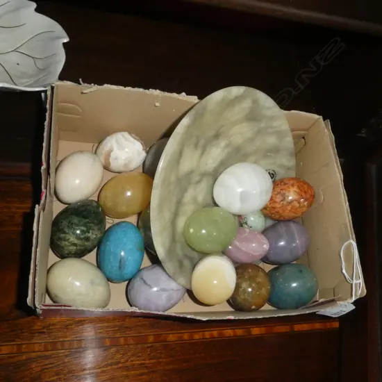 MARBLE EGGS AND BOWL