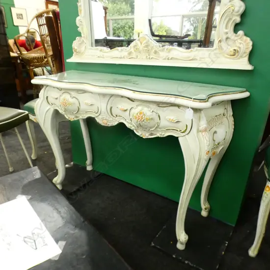 WHITE PAINTED FRENCH STYLE HALL TABLE W.1070mm