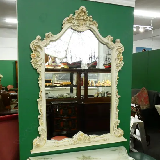 LARGE WHITE PAINTED FRENCH STYLE MIRROR 1400x950mm