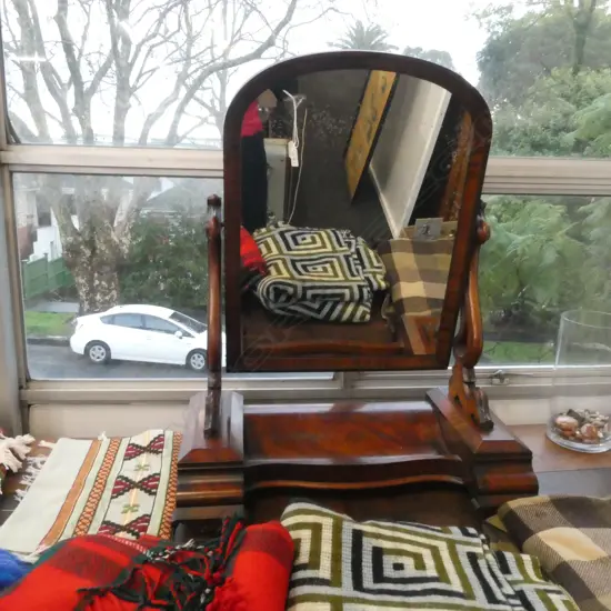 VICTORIAN MAHOGANY TOILET MIRROR 660 x 330 x 830mm.