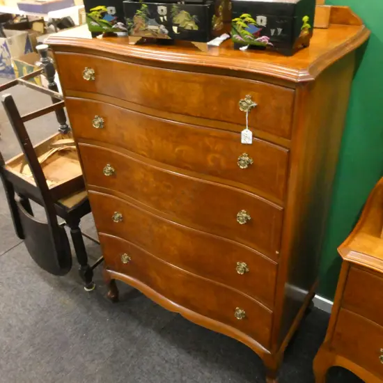 5 DRAWER QUEEN ANNE STYLE TALL BOY...