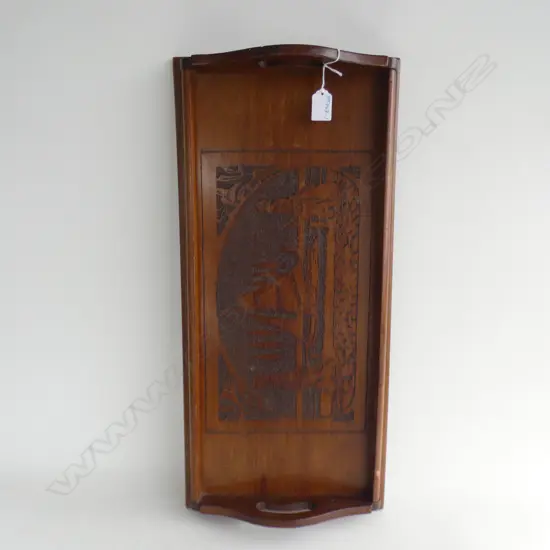 WOODEN DUTCH SCENE ENGRAVED SERVING TRAY  285 X 610MM
